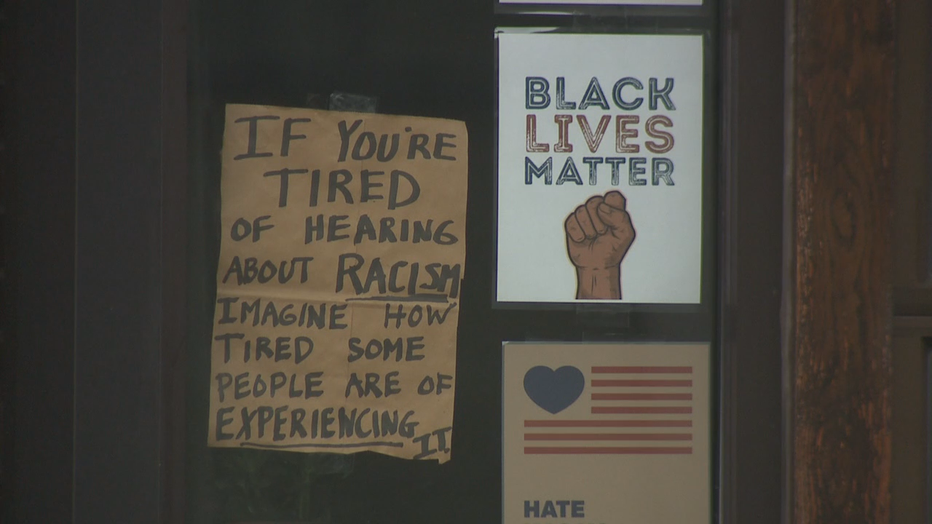 Vandal covers BLM, anti-Asian hate messages with paint in Shorewood