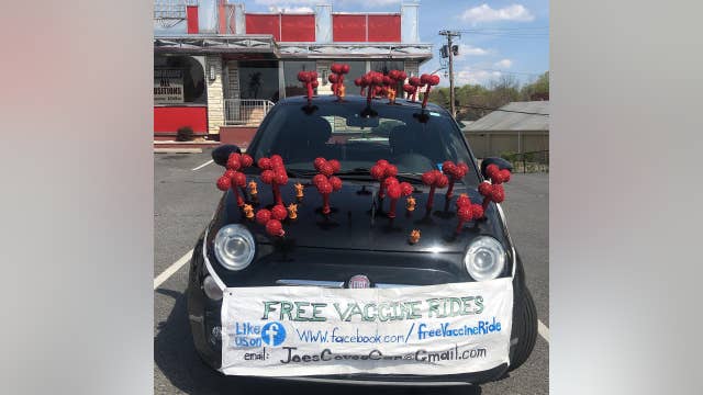 NJ couple giving free rides to COVID-19 vaccine sites in one-of-a-kind virus-shaped car