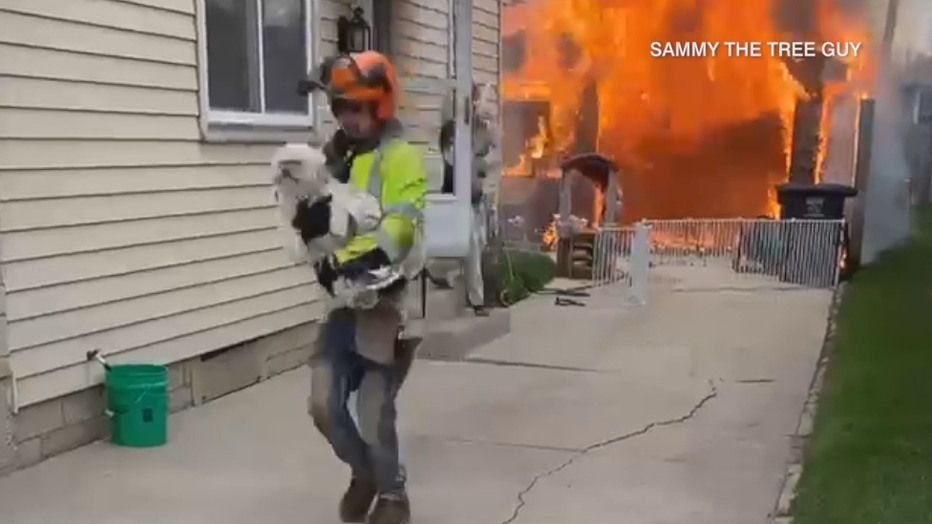 Tree trimmers saved dogs, residents from 'big blaze' in Greenfield
