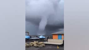 Large waterspout stretches high above Barnegat Bay Saturday afternoon