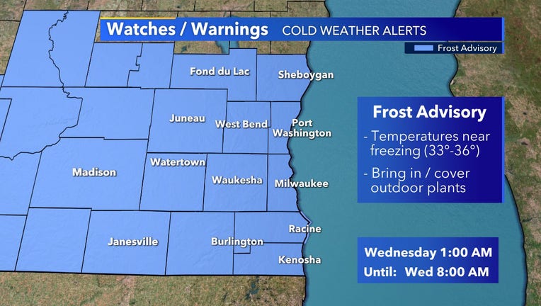 Frost advisory for southeast Wisconsin, 1 a.m. - 8 a.m. Wednesday ...