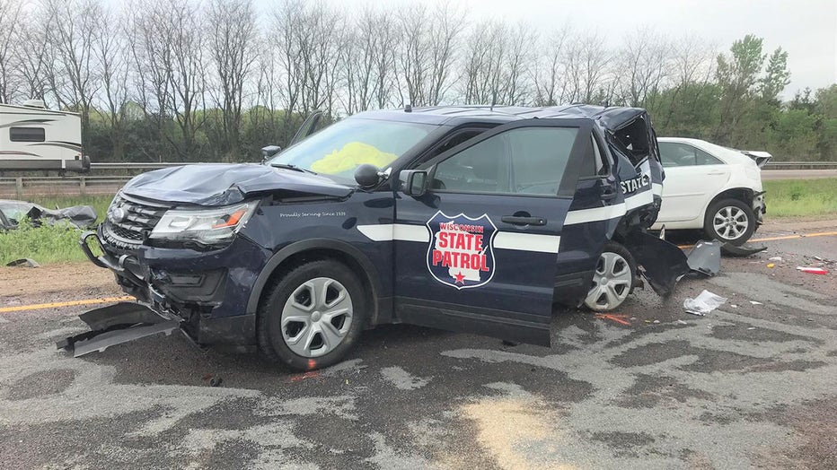 Wisconsin State Patrol squad struck in Eau Claire County