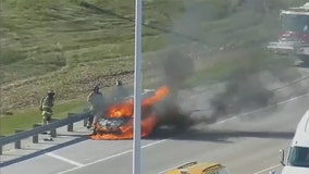 Car fire on I-94 near Drexel: video