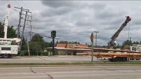 Semi hit Bluemound utility lines in Town of Brookfield