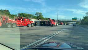 I-41 and Oklahoma: Overturned semi