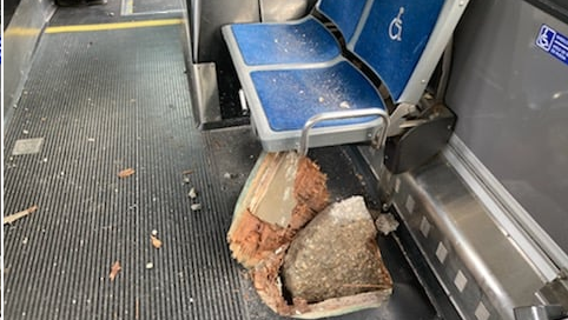 Loose concrete breaks through MCTS bus floor