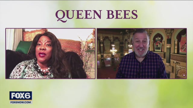 Gino talks with cast member of 'Queen Bees'