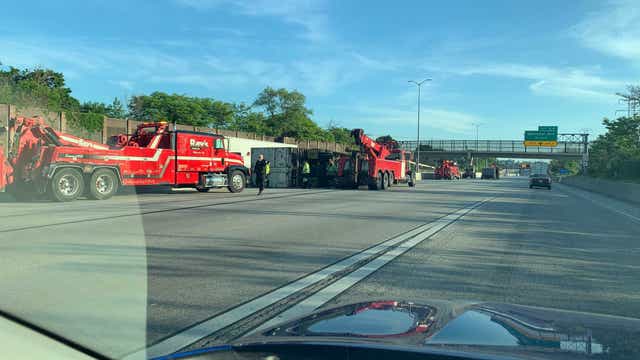 I-41 and Oklahoma: Overturned semi