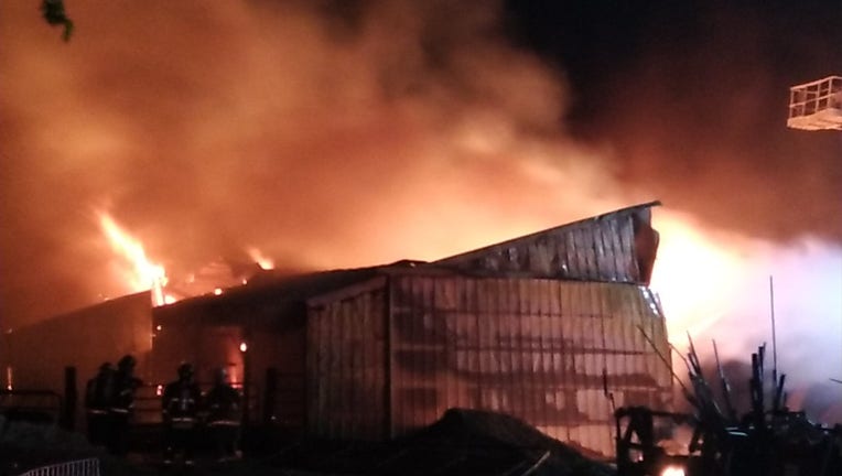 Barn fires in Town of Belgium