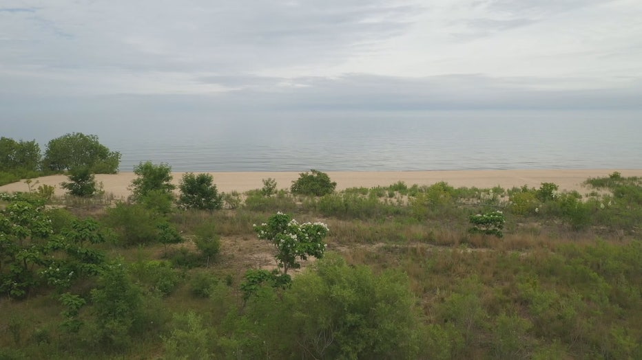 Lake Michigan shoreline in Racine