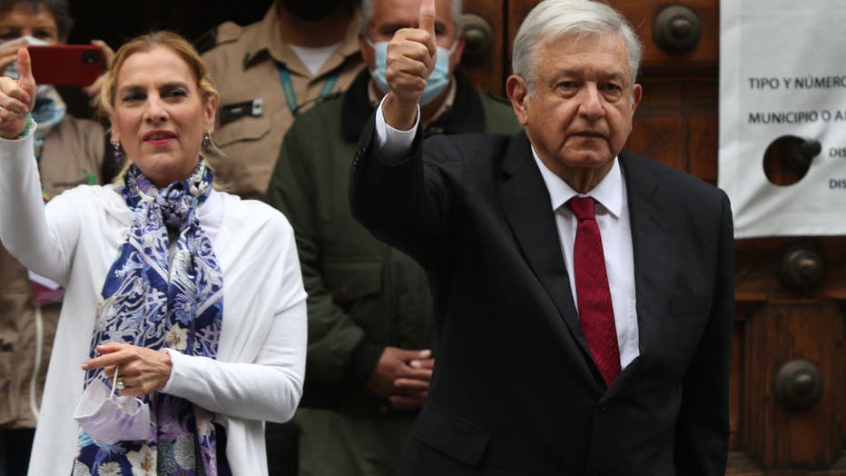 Mexicos President, Lopez Obrador During Mexican Legislative Elections Day