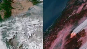 Dixie fire: Satellite video shows blaze burning from outer space
