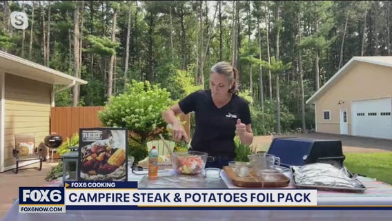 Steak and potatoes foil pack perfect for camping
