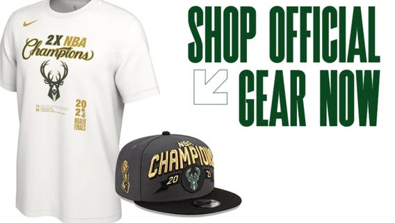 Bucks official championship merchandise available at Bucks Pro Shop