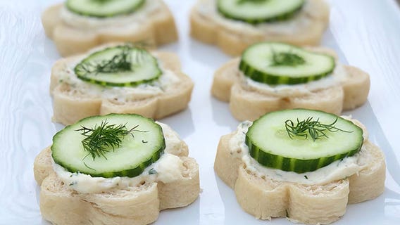 Cool off with cucumber sandwiches; recipe from The Cooking Mom