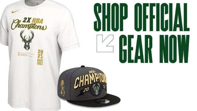 Bucks official championship merchandise available at Bucks Pro Shop