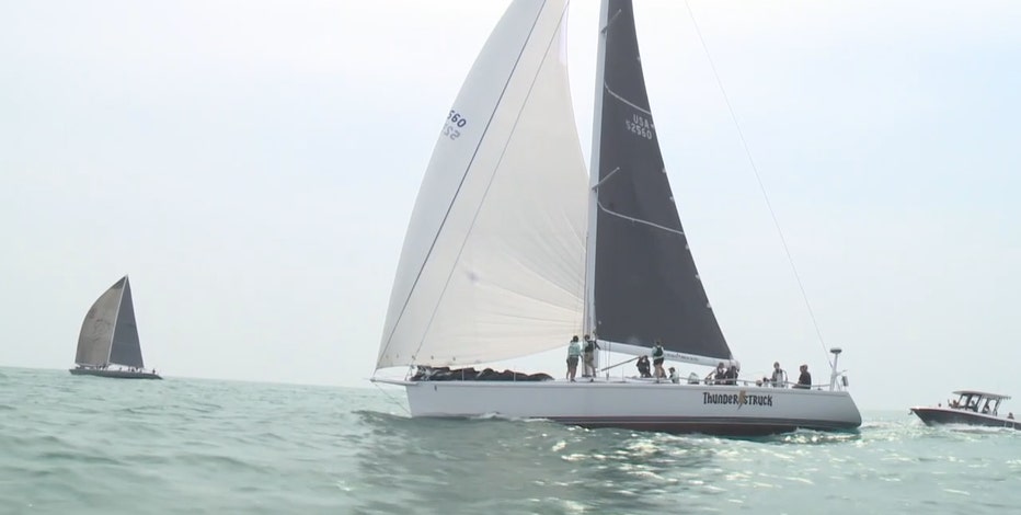 Racine Yacht Club Hook Race across Lake Michigan starts