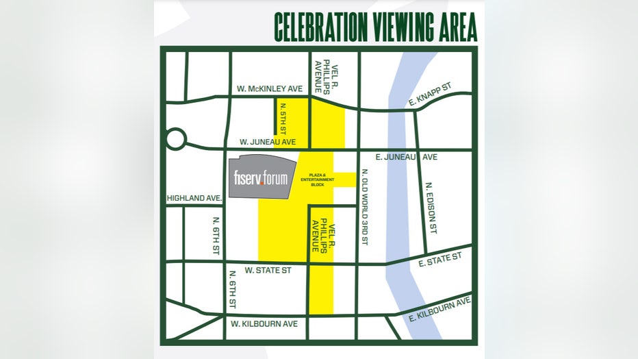 Milwaukee Bucks parade route