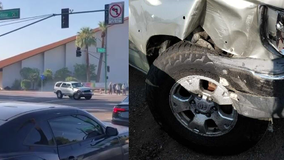 Woman loses control of her car in Phoenix crash, sending it in circles