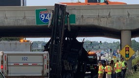 Truck strikes overpass in Brookfield, driver to be issued citations