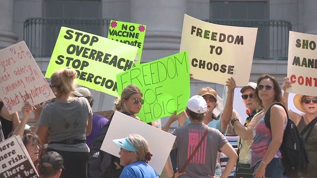 Capitol rally against COVID vaccine mandate for health care workers