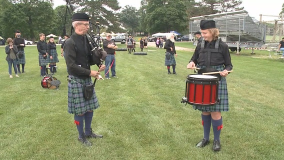 Bagpipers compete at Highland Games in Delafield