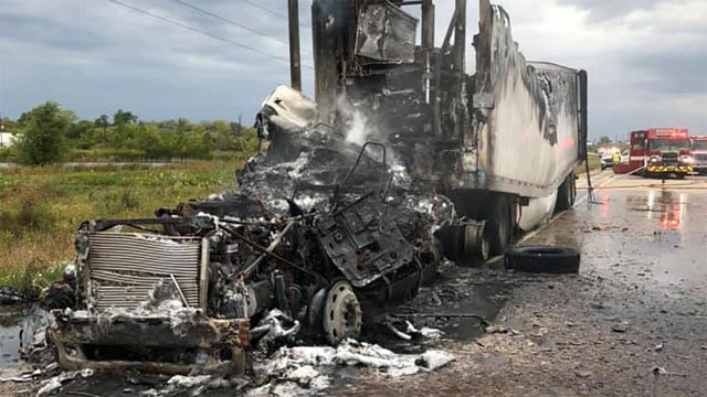 Dane County potato truck fire, no injuries