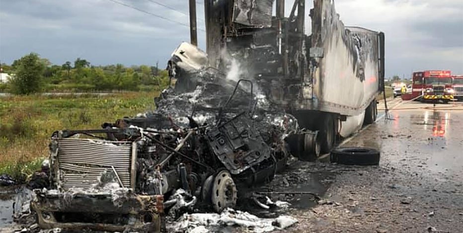 Dane County potato truck fire, no injuries