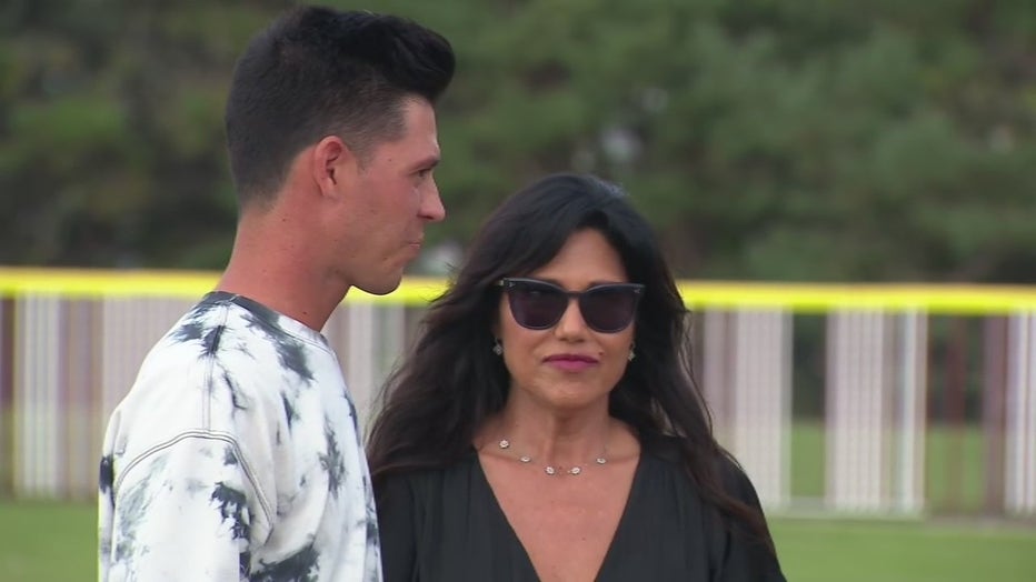 Collin Yelich (Christian's brother) and Alecia Yelich (Christian's mother)