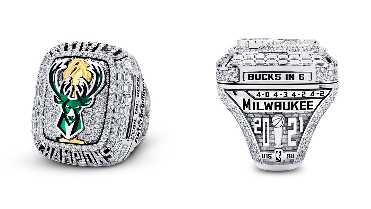 Giannis Antetokounmpo Shows Off Championship Ring Before White
