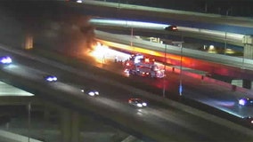 Marquette Interchange car fire; all lanes reopened