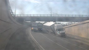 Semi rollover in Mitchell Interchange, ramp to WB I-894 closed