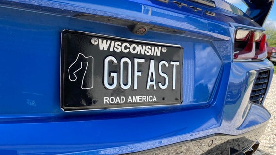Wisconsin Road America license plates, order beginning Oct. 4