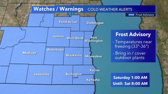 Frost advisory for SE Wisconsin in effect from 1 a.m.-8 a.m. Saturday
