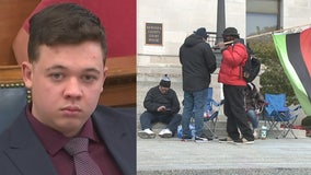 Kyle Rittenhouse trial: Demonstrators watch trial outside courthouse