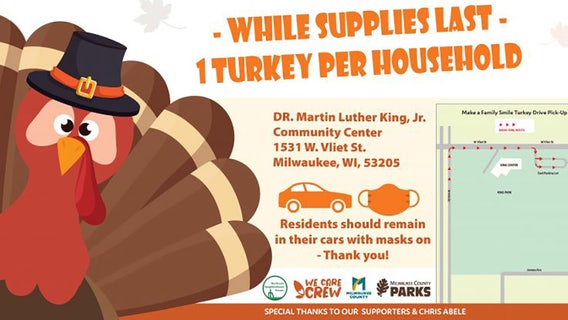 Milwaukee drive-thru turkey drive set for Monday, Nov. 22