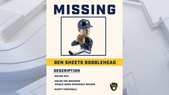 Brewers' Ben Sheets bobblehead pickup starts Nov. 4