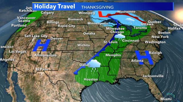 Thanksgiving travel forecast, storm system to watch