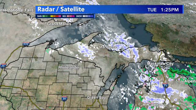 Season's 1st snowfall; northern Wisconsin and Upper Michigan