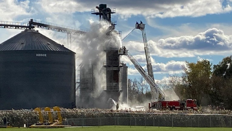 Corn dryer fire at Country Visions Co-op in Kiel, Wis.