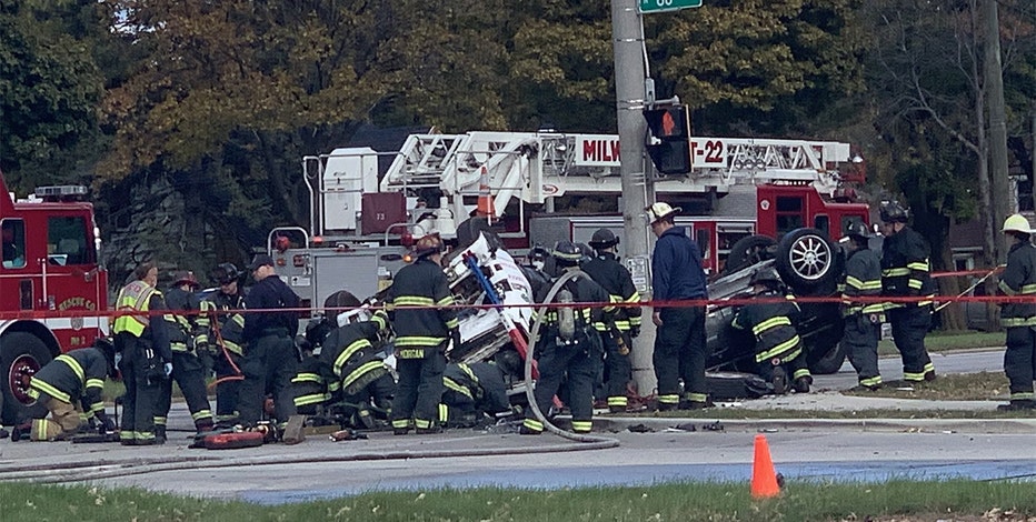 68th and Silver Spring crash, Milwaukee Fire Department responding