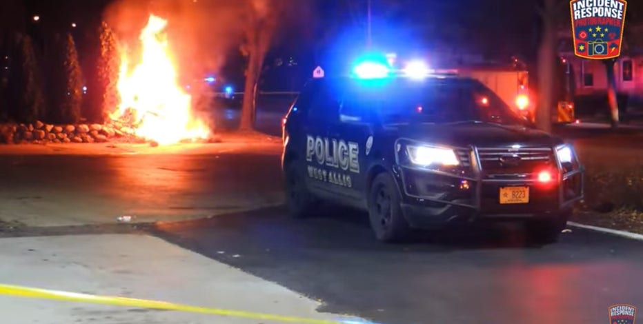 Stolen car crashes, burns; 2 teens arrested