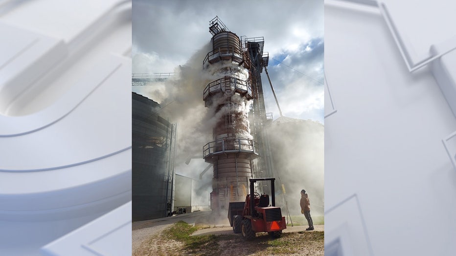 Corn dryer fire at Country Visions Co-op in Kiel, Wis.