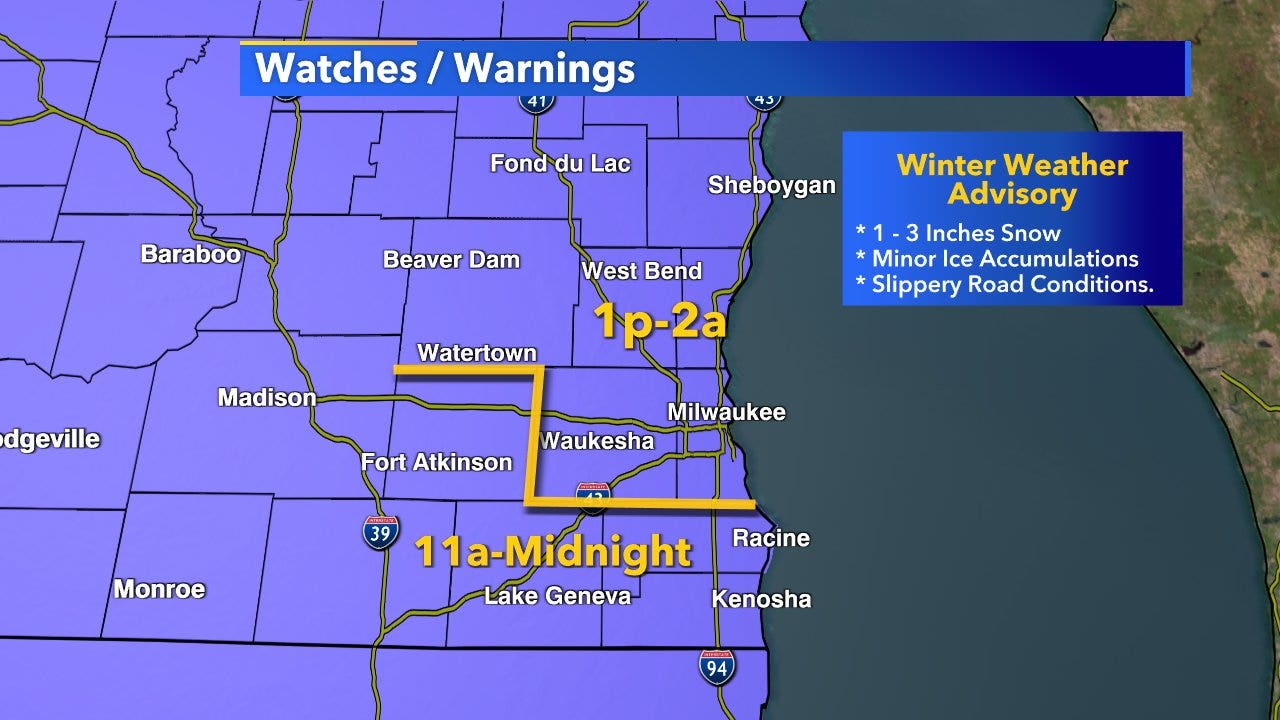 Winter Weather Advisory Issued For SE Wisconsin Tuesday | FOX6 Milwaukee