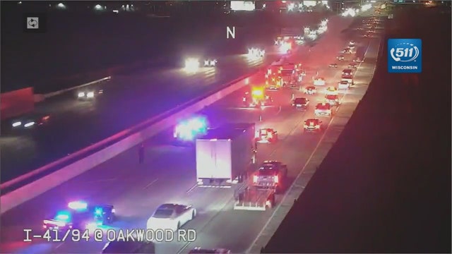 Oak Creek car fire on I-41 closes 2 lanes