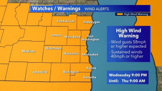 High wind warning: Power outages possible Wednesday night into Thursday
