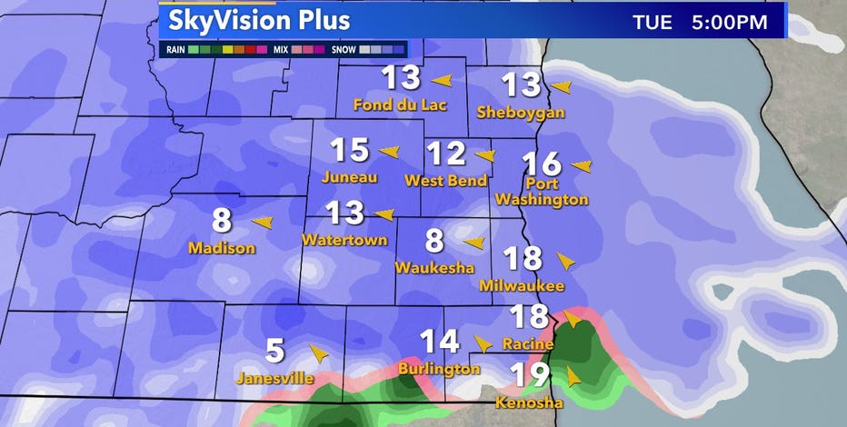 More snow expected Tuesday; 1-3 inches possible in parts of SE Wisconsin