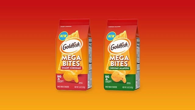 Goldfish launches 'Mega Bites' crackers for adults: 'Appeal to all age groups'