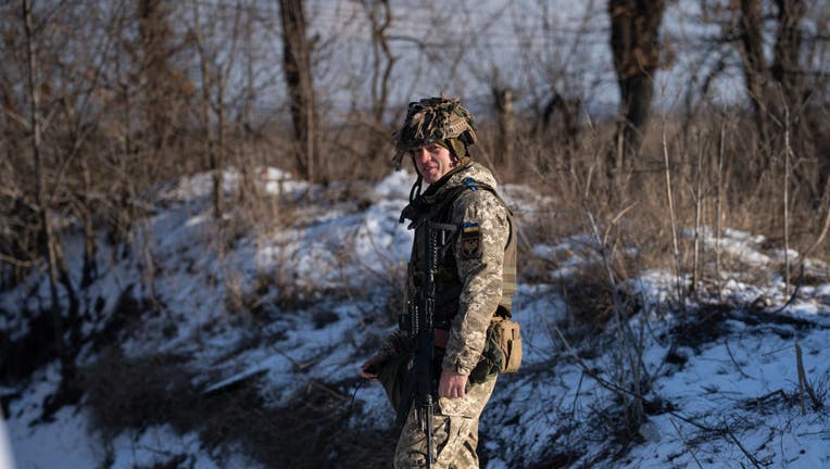 Ukrainian soldiers near Donetsk city
