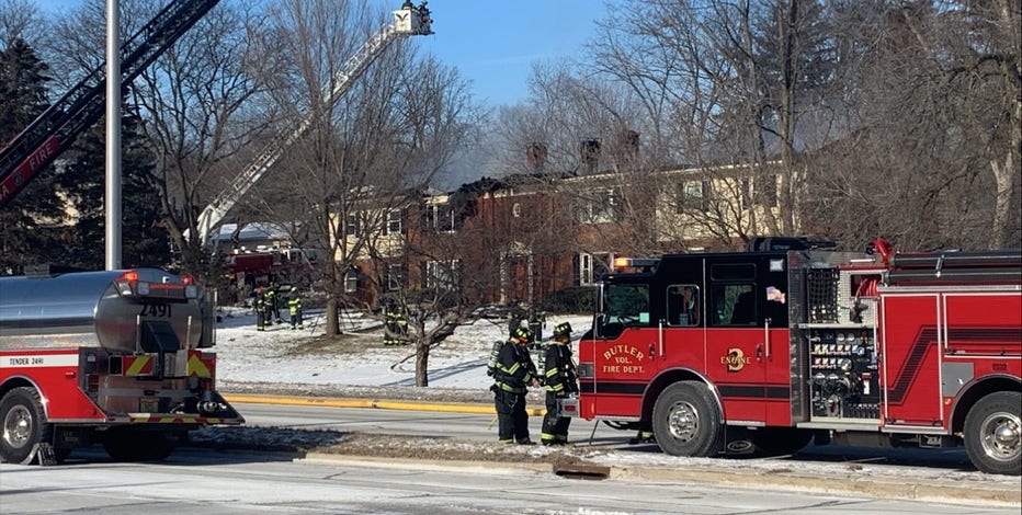 Elm Grove apartment fire, multiple crews on the scene